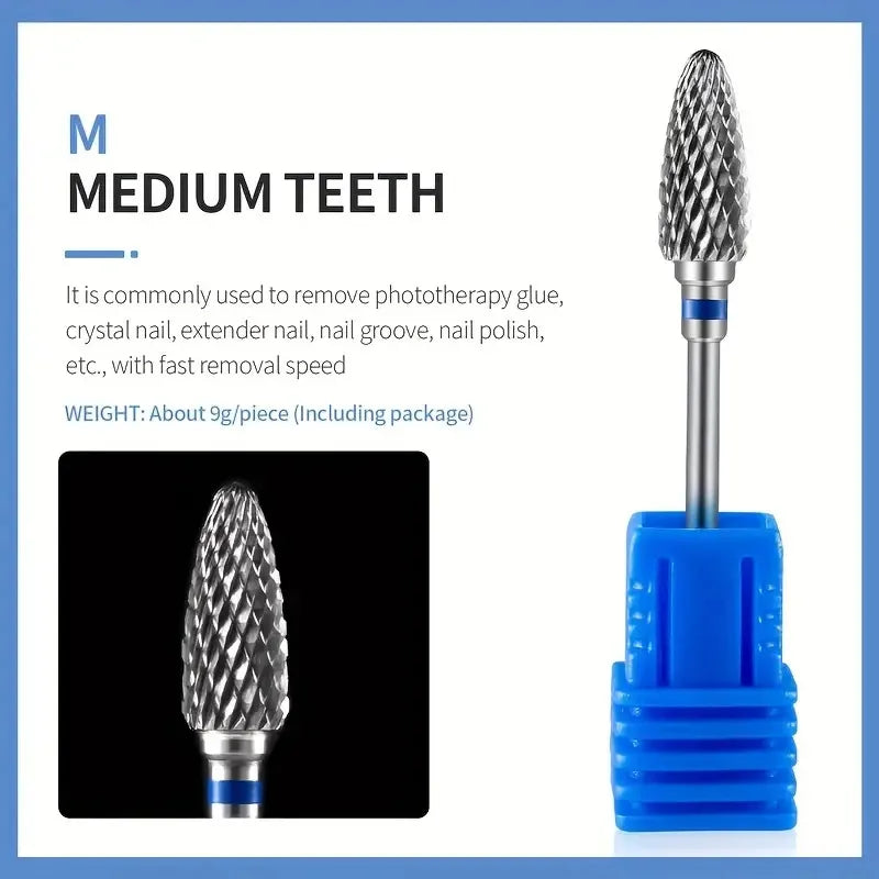 Tungsten Carbid Nail Drill Bits Electric Manicure Drill Accessory Milling Cutters for Nail Gel Polish Remover Nail Tools Efi…