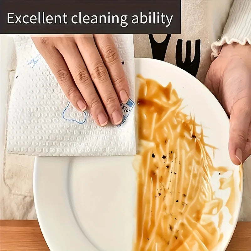 1 Roll (400 Sheets), Lazy Cloth, Disposable Kitchen Tissue, Washable Dry and Wet Dual-Use Towel, Dishcloth, Non Stick Oil Cl…