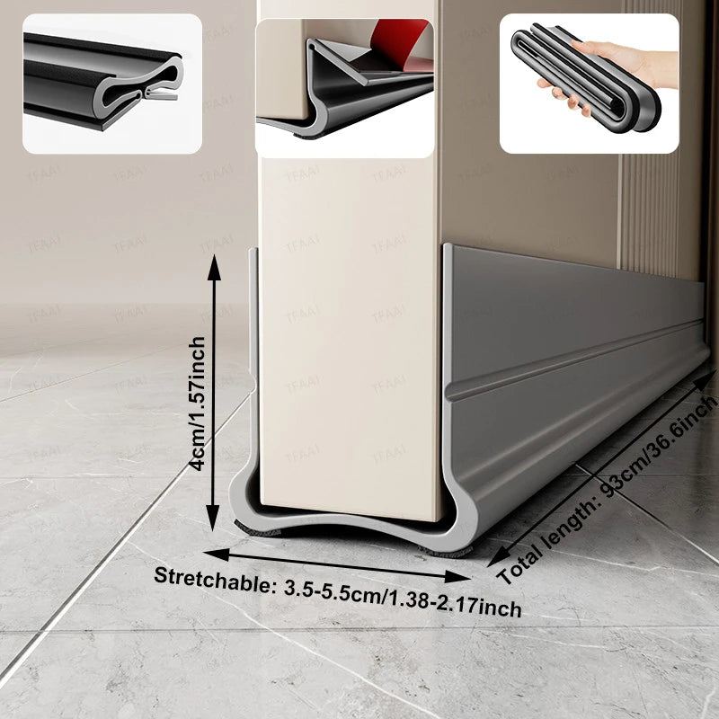 Flexible Door Bottom Sealing Strip Door Gap Soundproofing Wind and Dust Proof Weather Strip Under Door Draft Stopper Tape -…