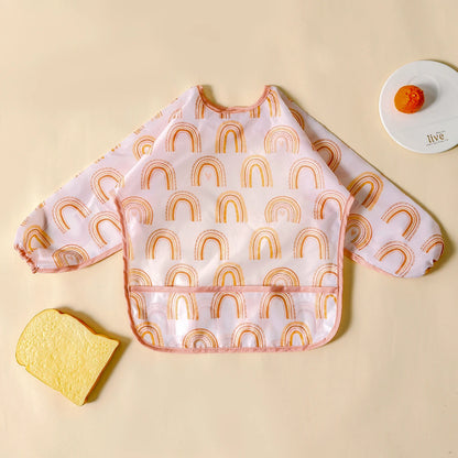 Elinfant 1PC Long Sleeve Bibs, Waterproof Feeding Bibs,Washable Burp Cloth,Coveralls Bibs,Easy To Clean,Wash-Free Eating Bib…