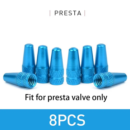 4/8pcs Aluminum Alloy Bicycle Tire FV Valve Cap MTB Road Bike Covered Protector Road MTB Tyre Dustproof Bike Presta Valve -…