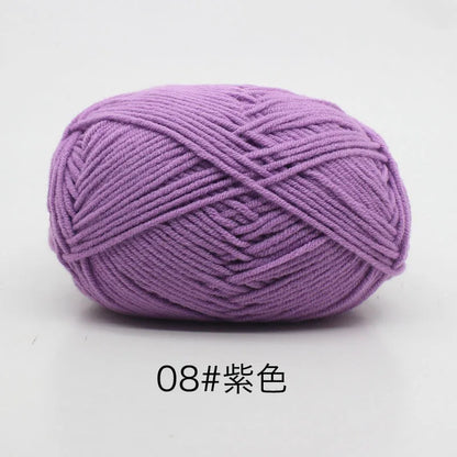 40-50g/Set 4ply Milk Cotton(80%) Knitting Yarn Needlework Dyed Lanas For Crochet Craft Sweater Hat Dolls At Low Price - imag…