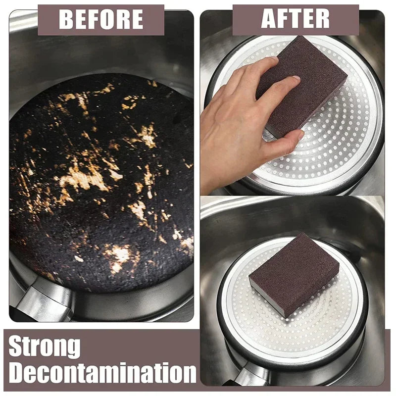 1/10Pcs Rust Remove Sponge Carborundum Eraser Household Cleaning Brush Descaling Scouring Sponges Rub Cooktop Pot Kitchen To…