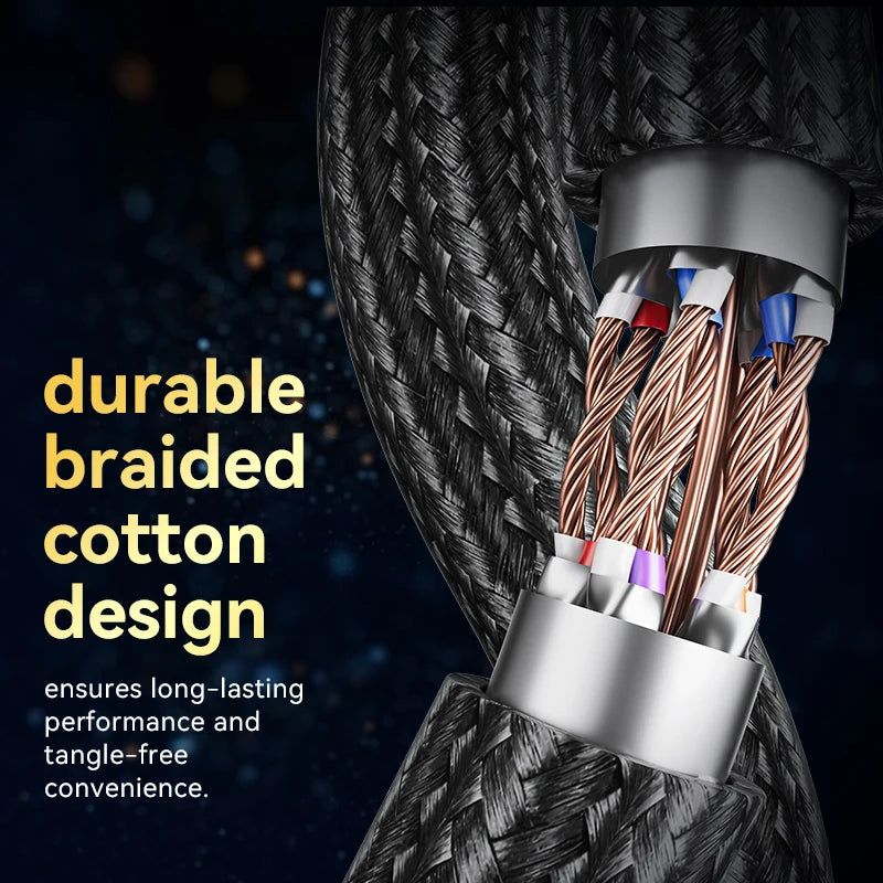 Vention CAT8 Ethernet Cable 40Gbps 2000MHz CAT 8 Networking Cotton Braided Internet Lan Cord for Laptops PS 5 Router RJ45 Ca…