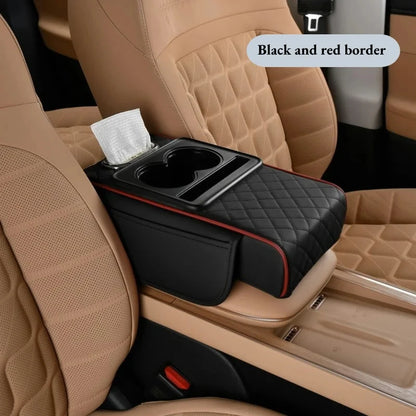 Auto Center Console Armrest Cushion With 2 Cup Holder Armrest Heightening Pad Auto Amrest Pillow Cover Pad for All Seasons -…