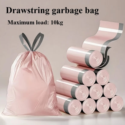 50/100/200PCS Thickening Drawstring Garbage Bags Large Capacity Handheld Trash Bag for Kitchen Household Disposable Waste Ba…