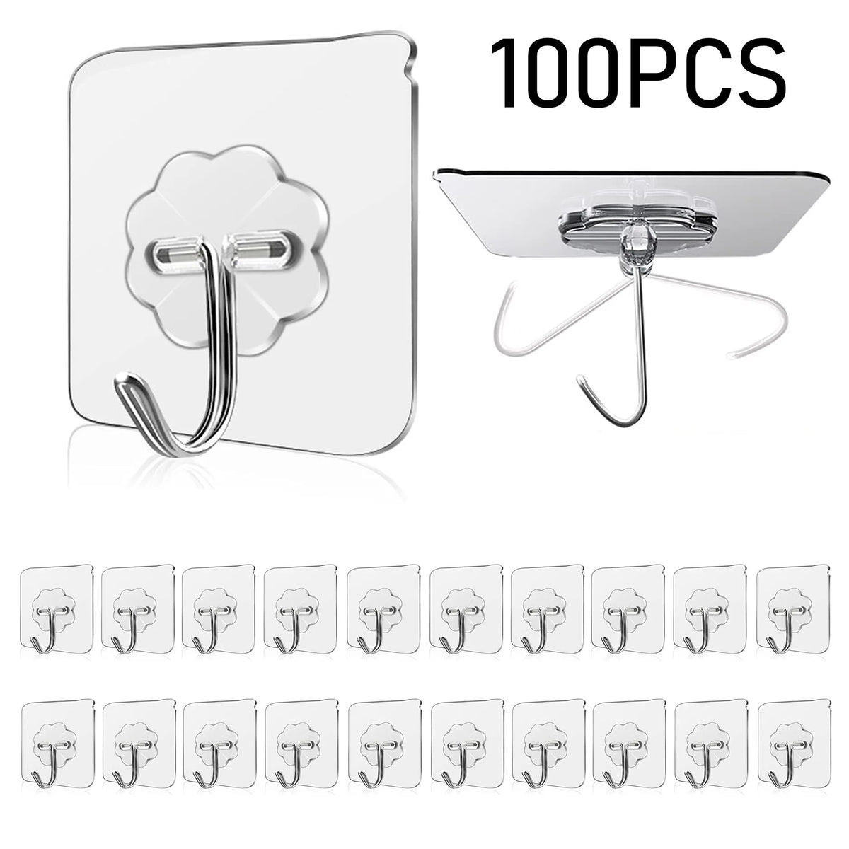 Waterproof and Oilproof Wall Hooks, Sticky Hooks for Kitchen Bathroom Shower Door Outdoor Wall Hanging Door Self-adhesive -…
