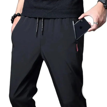 Men's Casual Pants Straight Slim Fit Elastic Waist Jogger Korean Classic Blue Black Gray Male Brand Trousers Plus Size - ima…