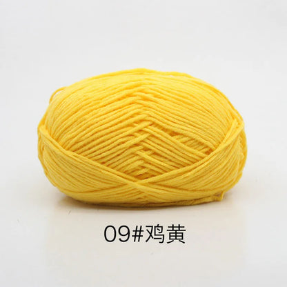 40-50g/Set 4ply Milk Cotton(80%) Knitting Yarn Needlework Dyed Lanas For Crochet Craft Sweater Hat Dolls At Low Price - imag…