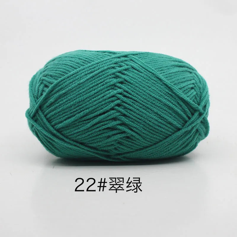 40-50g/Set 4ply Milk Cotton(80%) Knitting Yarn Needlework Dyed Lanas For Crochet Craft Sweater Hat Dolls At Low Price - imag…