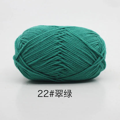 40-50g/Set 4ply Milk Cotton(80%) Knitting Yarn Needlework Dyed Lanas For Crochet Craft Sweater Hat Dolls At Low Price - imag…