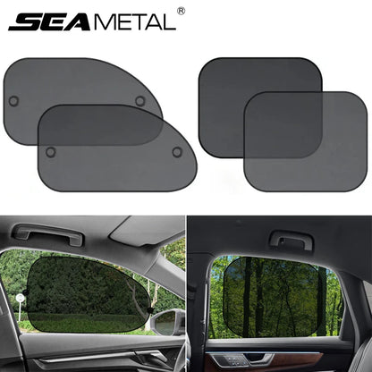 SEAMETAL Car Sun Shade Side Window Curtain Front Rear Window Sunshade Summer UV Blocking Suction Cup Car Sun Protection Curt…