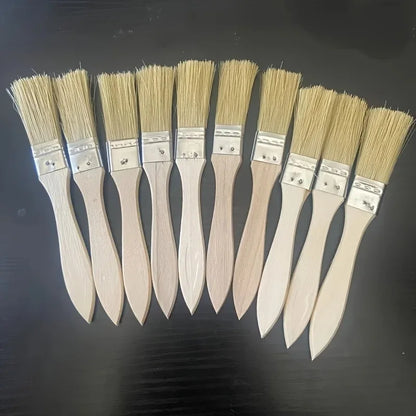 10 pig mane brushes, suitable for art, handicrafts, plastering, painting, glue application, wooden handles - image 3
