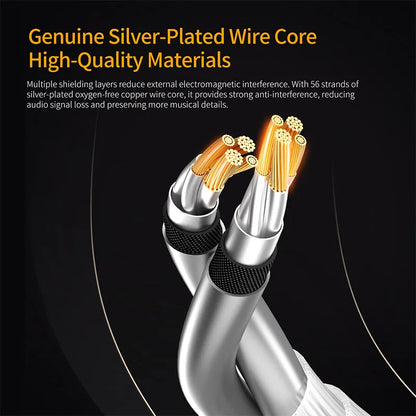 KZ Earphones Cable OFC Silver Plated Upgrade Cable Wire Type-c 2PIN Cables Microphone Optional - image 3