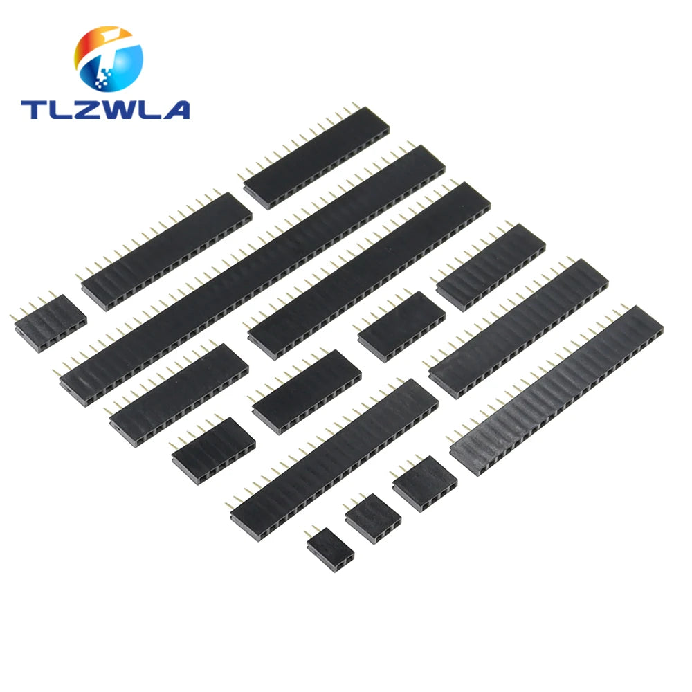 10PCS Single Row Pin Female Header Socket Pitch 2.54mm 1*2p 3p 4p 5p 6p 7p 8p 9p 10p 12p 14p 16p 18p 20p 22p 40p Pin Connect…