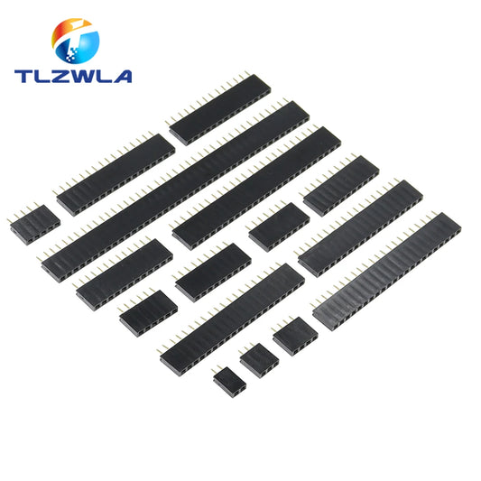 10PCS Single Row Pin Female Header Socket Pitch 2.54mm 1*2p 3p 4p 5p 6p 7p 8p 9p 10p 12p 14p 16p 18p 20p 22p 40p Pin Connect…