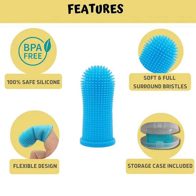 Dog Super Soft Pet Finger Toothbrush Teeth Cleaning Breath Care Nontoxic Silicone Tooth Brush Cat Dog Toothbrush Pet Product…