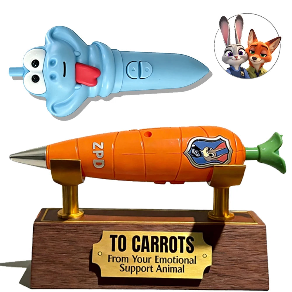 Zootopia 2 Lanyard Carrot Recording Pen | Gary Snake Venom Serum Pen | Bracket 60 Second Recording 2-in-1 Neutral Pen Statio…