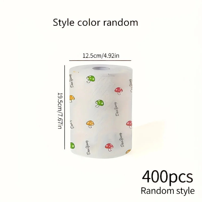 1 Roll (400 Sheets), Lazy Cloth, Disposable Kitchen Tissue, Washable Dry and Wet Dual-Use Towel, Dishcloth, Non Stick Oil Cl…
