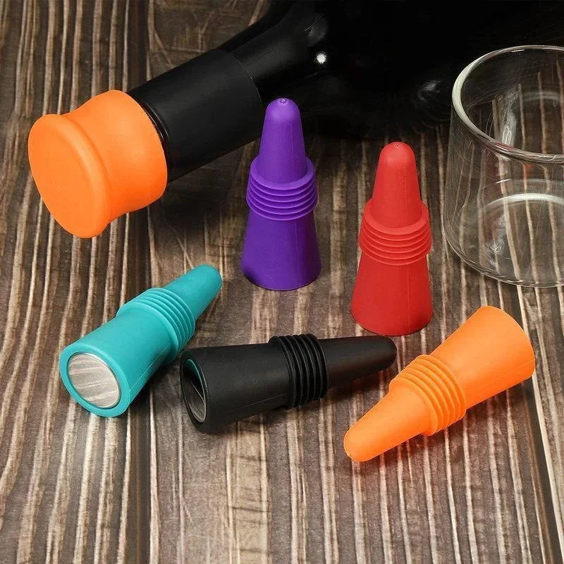 1PC Silicone Wine and Beverage Bottle Cap Set Leak Proof Champagne Bottles Sealer Stoppers Wine Cork Saver Stopper Reusable…