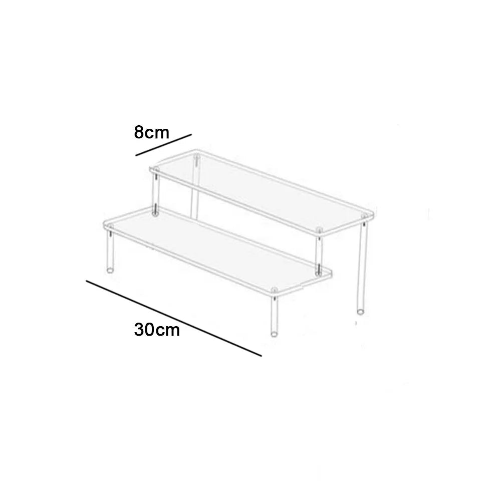 1-4 Tier Acrylic Display Stand Durable Display Rack For Cupcake Perfume Doll Transparent Trapezoidal Blind Box Storage Shelf…