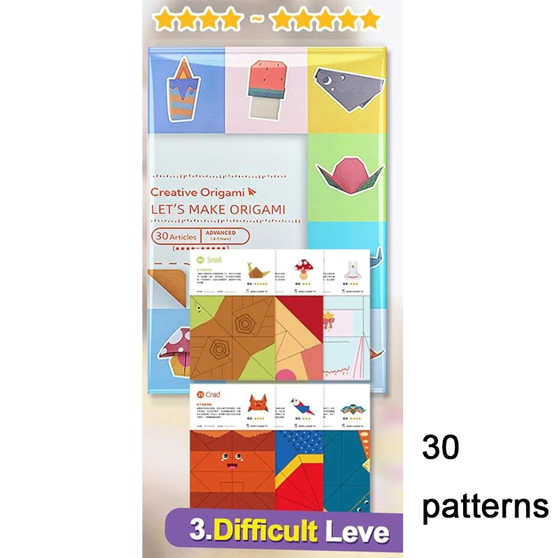 Origami Kit 30/96 Sheets Origami Paper Craft Guiding Book DIY Art Craft Projects Supplies for Beginners Children Kids Boys G…