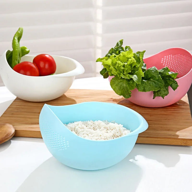 Rice Sieve Plastic Colander Kitchen Drain Basket with Handles Rice Bowl Strainer Basket Sink Drain Kitchen Tools - image 3