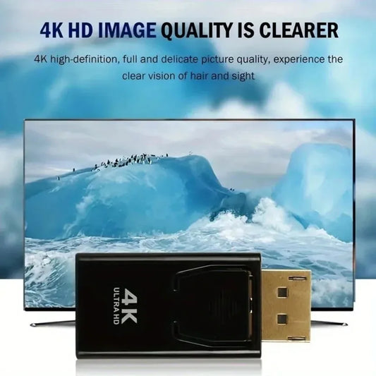 4K 30Hz/60Hz DP DisplayPort to HDMI-compatible Adapter Converter Display Port DP to HDTV Adapter Video Audio Laptop PC Lapto…