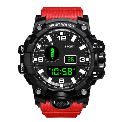 Fashion Men's Watch Sports Electronic Wristwatch Large dial Multifunctional Waterproof Luminous Alarm Kids Male's Military W…