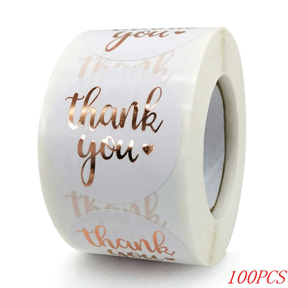 50-500pcs 1inch Blue Thank You Stickers For Envelope Sealing Labels Stationery Supplies Handmade Wedding Gift Decoration Sti…
