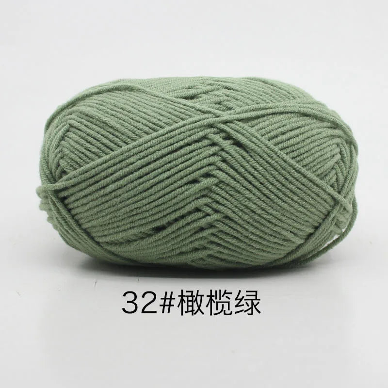 40-50g/Set 4ply Milk Cotton(80%) Knitting Yarn Needlework Dyed Lanas For Crochet Craft Sweater Hat Dolls At Low Price - imag…