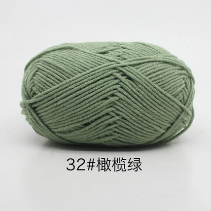 40-50g/Set 4ply Milk Cotton(80%) Knitting Yarn Needlework Dyed Lanas For Crochet Craft Sweater Hat Dolls At Low Price - imag…