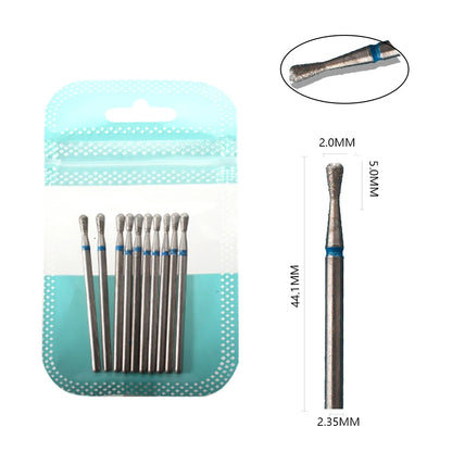 10pcs Diamond Milling Cutter Nail Drill Bits Set For Manicure Accessory Pedicure Eletric Machine Nail Bit Brush Burr Tools -…