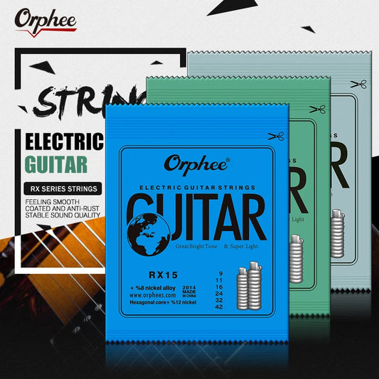 Orphee Electric Guitar Strings Set RX Series Hexagonal Carbon Steel 6 String for Electric Guitar Accessories Practice Use -…