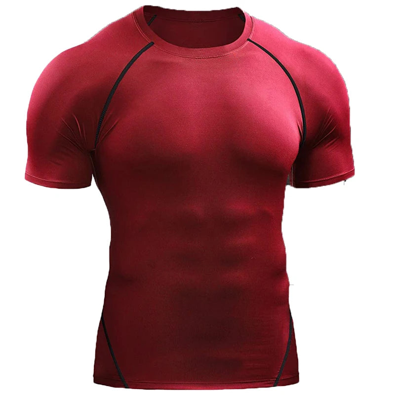 2026 Compression T Shirt Men Summer Sportswear Running T-shirt Elastic Quick Dry Sport Tops Tee Athletic Gym Workout Shirts…