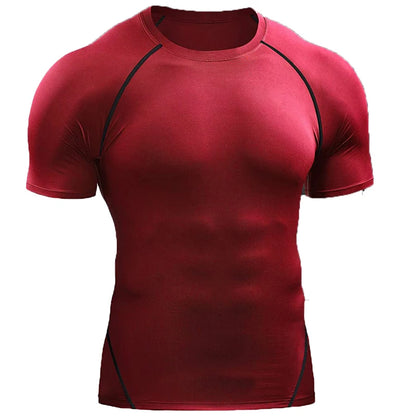 2026 Compression T Shirt Men Summer Sportswear Running T-shirt Elastic Quick Dry Sport Tops Tee Athletic Gym Workout Shirts…