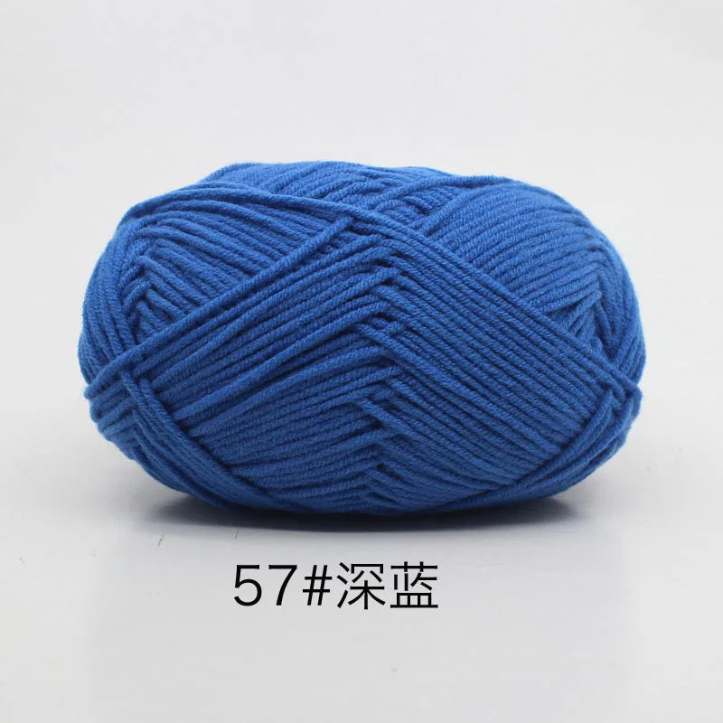 40-50g/Set 4ply Milk Cotton(80%) Knitting Yarn Needlework Dyed Lanas For Crochet Craft Sweater Hat Dolls At Low Price - imag…