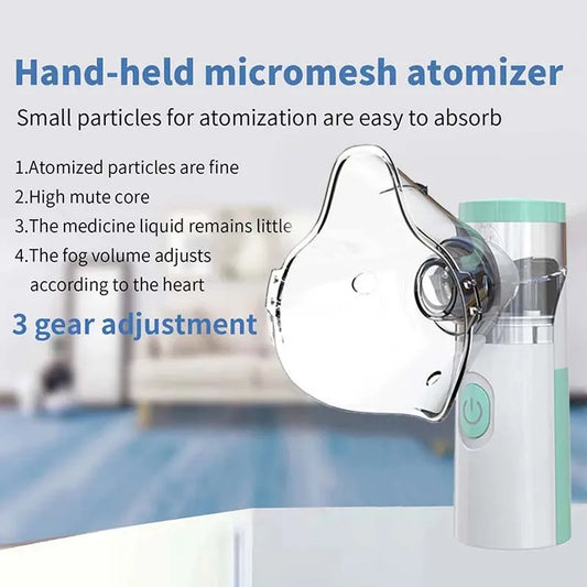 Medical Silent Mesh Nebulizer Handheld Asthma Inhaler Atomizer Children Health Care Mini Portable Nebulizer Humidifier - ima…