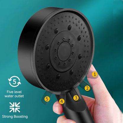 5 Modes Pressure Boost Shower Head Multifunction Adjustable Large Water Shower Nozzle Massage Bathroom Accessory - image 5
