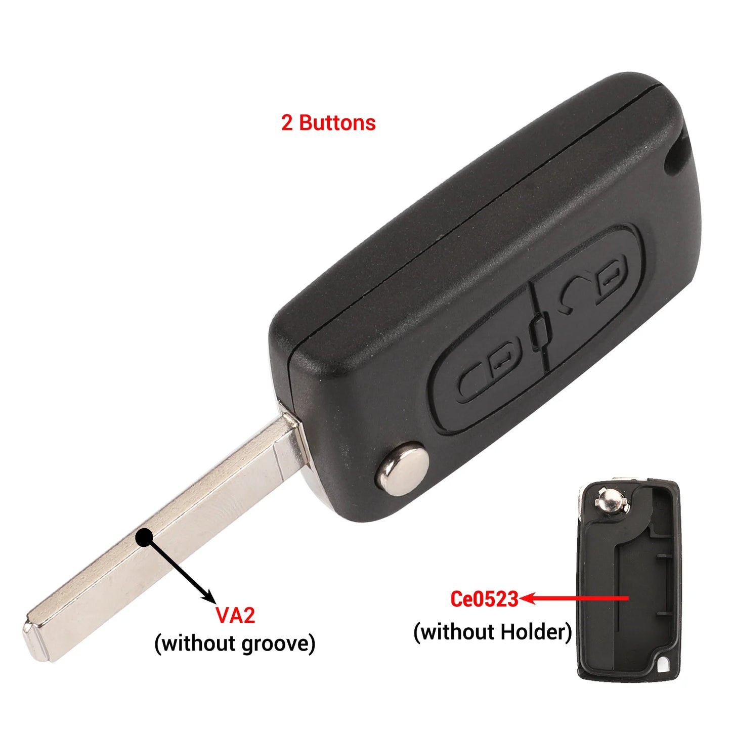 Jingyuqin 2/3 Buttons for Peugeot 207 307 308 407 607 807 For Citroen C2 C3 C4 C5 C6 Auto Remote key Case Va2/Hu83 CE0523 CE…