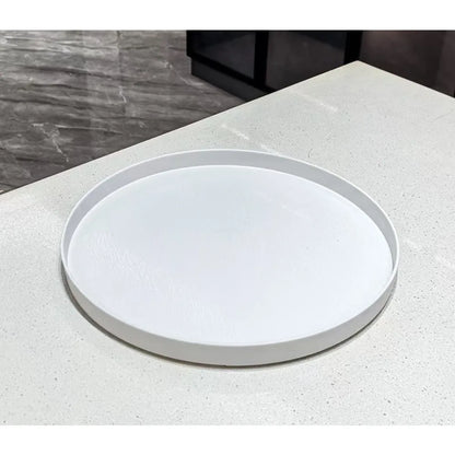 (white) Cabinet Organizer Kitchen Bathroom Cosmetic Turntable Storage Tray Non-Slip Spice Round Rack Plate - image 2