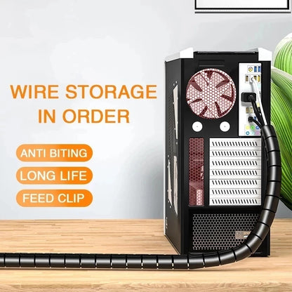 2M/1M Flexible Spiral Cable Wire Protector Cable Organizer Computer Cord Protective Tube Clip Organizer Management Tools 16/…