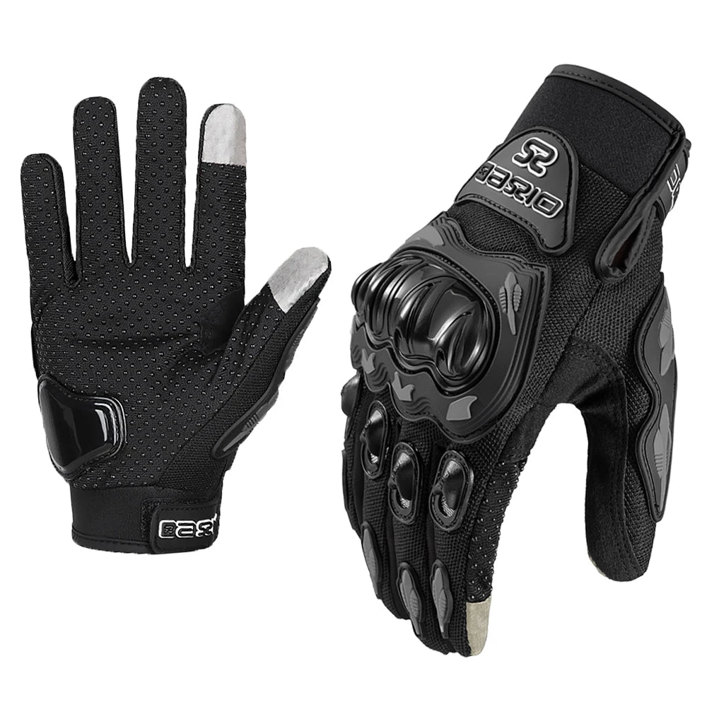 Summer Breathable Full Finger Motorcycle Gloves Non-slip Wear-resistant Motocross Racing Gloves Touch Screen Moto Biker Glov…