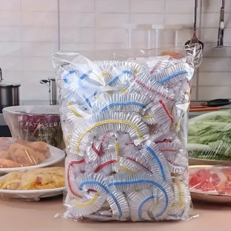 500/50Pcs Disposable Food Cover Fruit Food Cover Elastic Plastic Shower Cap Food Grade Storage Bag Kitchen Organizer Cling F…