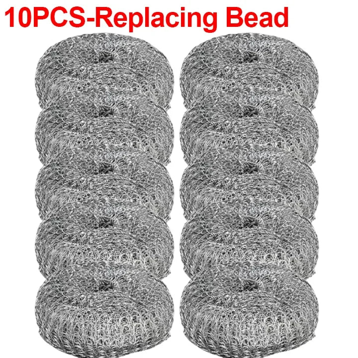 1-10PCS Stainless Steel Pot Brush with Handle Heavy Duty Dishwashing Wire Ball Metal Scrubber for Home Kitchen Cleaning Tool…