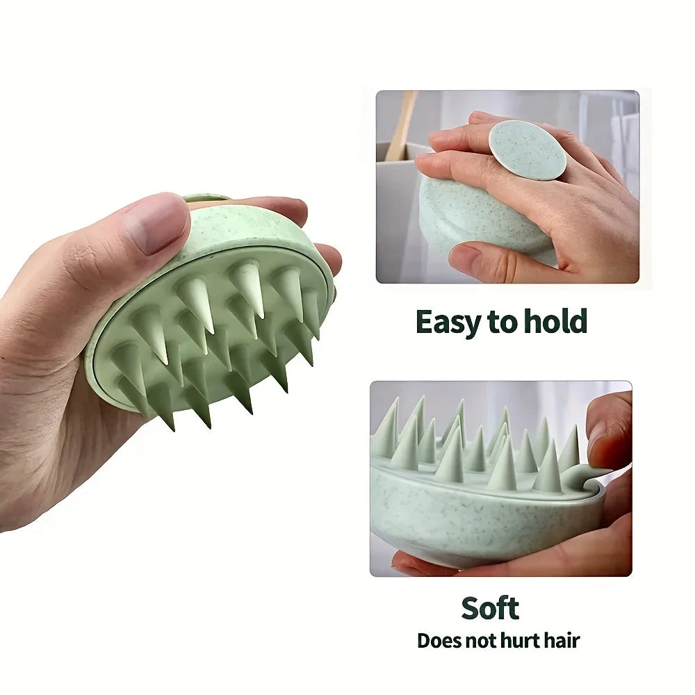 1pc Silicone Shampoo Brush Body Massage Brush Bath Shower Brush Salon Hairdressing Tool Scalp Massage Comb Hair Washing Comb…
