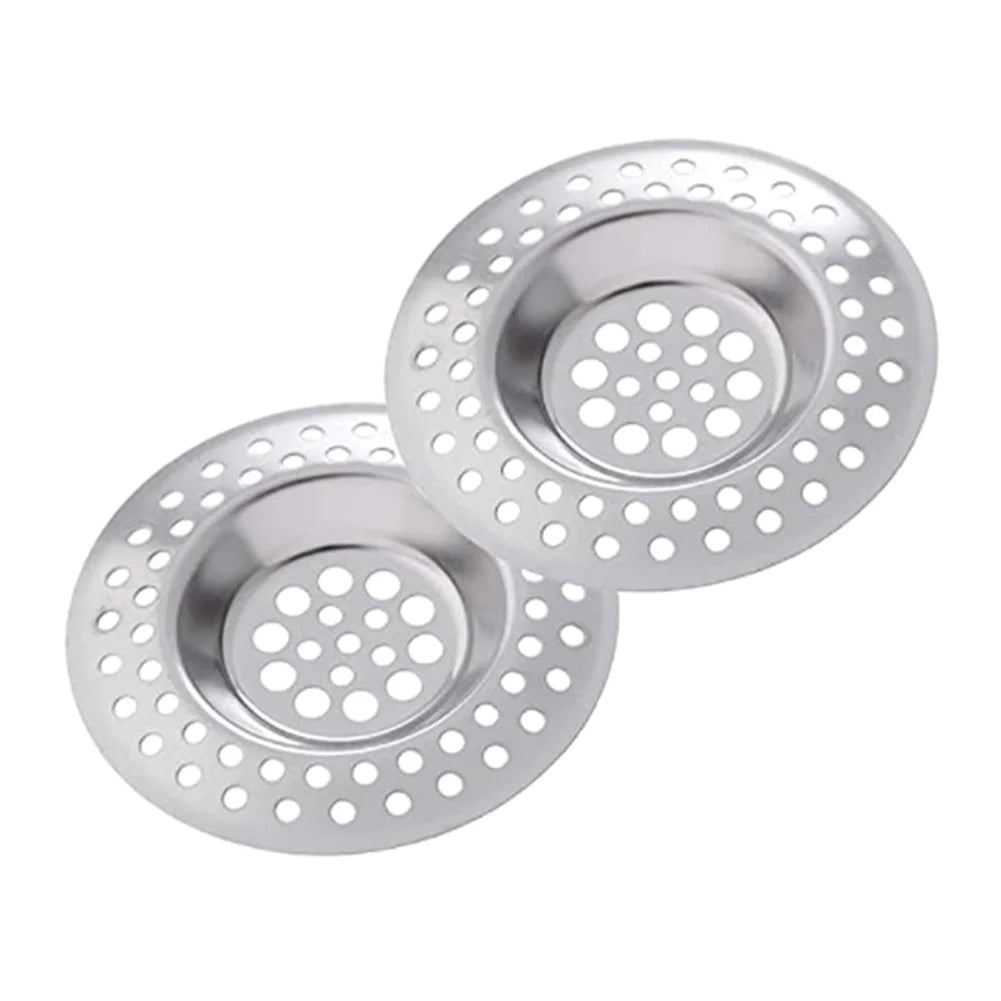 2Pcs Kitchen Metal Sink Strainer Floor Drain Bathtub Hair Catcher Stopper Stainless Steel Shower Drain Hole Filter Trap 7.5c…