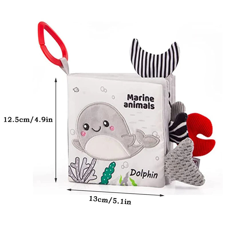 Soft Baby Books 3D Touch Feel High Contrast Cloth Book Sensory Early Learning Stroller Toys for Infant Toddler Gifts 0-12 Mo…