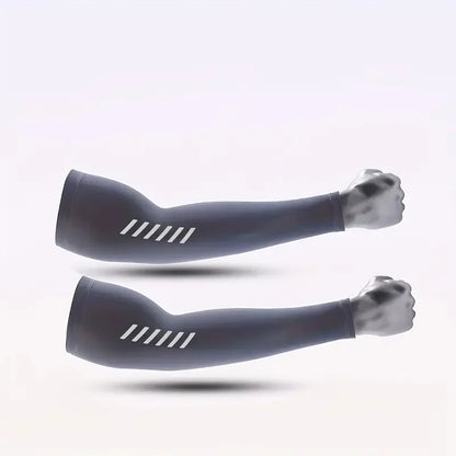 1 Pair Men's Lightweight Breathable Cooling Sports Sleeves Ice Silk Fabric Sweat-Absorbent for Cycling Fishing Running & Hik…