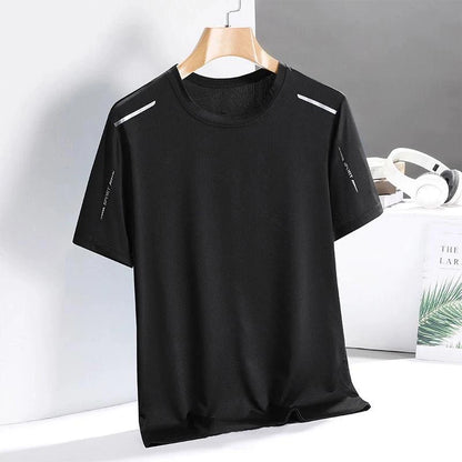 Ice Silk Running Shirts Men Loose Printing Short Sleeve Top Basketball Gym Sportswear For Male Fitness Workout Quick Dry Tee…